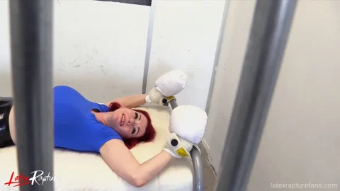 Struggles Helplessly Inside the Bars – Actress in Prison Bondage