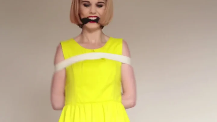 White Rope and Ball Gag – Mia Valentines Struggle