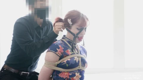 Qipao Dress and Gagged Kat Van Wyler
