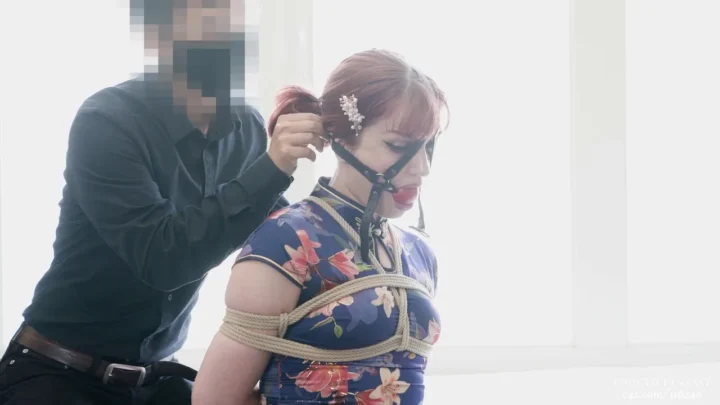 Qipao Dress and Gagged Kat Van Wyler