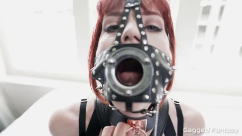 Kat Van Wylders Extreme Leather Harness and Spiked Mask