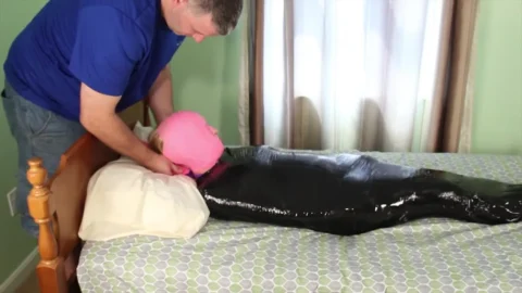 Bikini-clad Harmony – The Art of Plastic Wrap Bondage