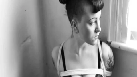 Rope-Bound Beauty – Kitty Von Crypt in Black Lingerie
