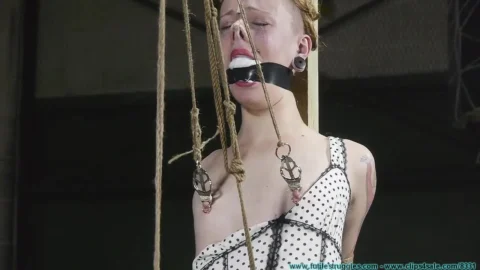 Blonde Moxie Gagged and Bound in Extreme Breast Torture Session