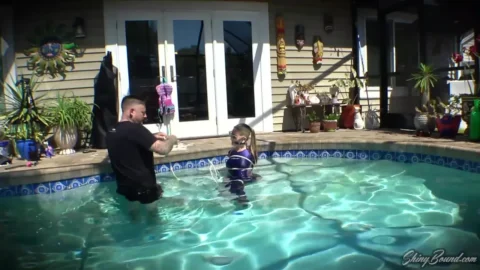 Submerged Seduction – Lexi Lane’s Wet Leggings Experience