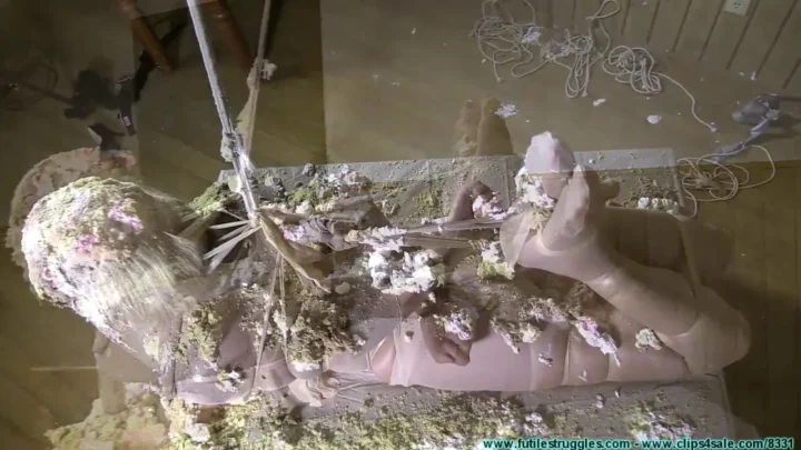 Busty Amanda Foxx Hopping in Breast Bondage and Crotchrope