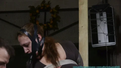 Busty Brenda Chair-Tied and Gagged with Black Tape by Dr. Cupcakes