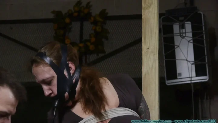 Busty Brenda Chair-Tied and Gagged with Black Tape by Dr. Cupcakes