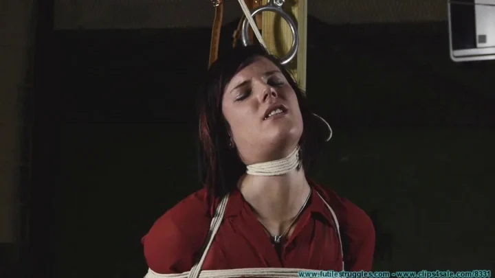 Distressed Erynn Led by Hair in Futile Struggles Session