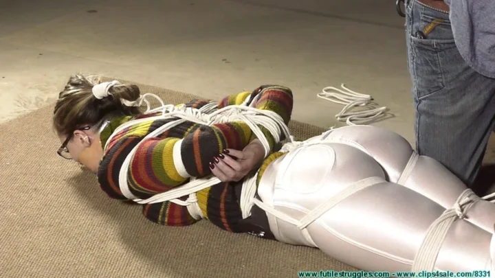 Ophelia K Bound and Silenced with Panties and Clear Tape