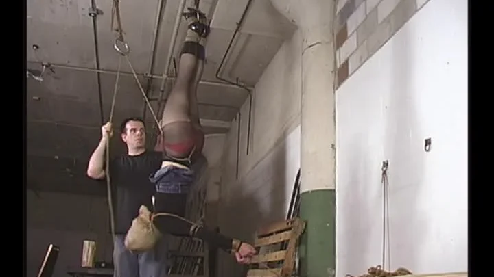 Edens Bondage Session – Hanging Upside Down in Concert Outfit