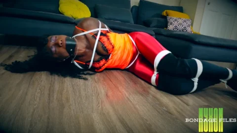 Paris Love’s Struggle in Red Spandex – A Bondage Tale