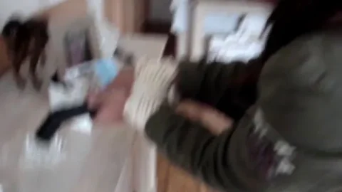 Restricted Cleaning Session In Jacket And Jeans