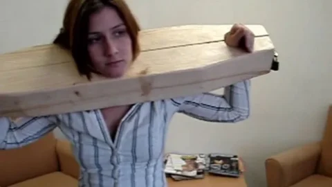 Heavy Stock Restraint Holds Gina in Place Firmly