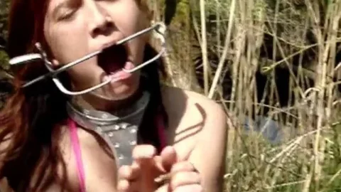 Spreader Gag Struggle Outdoors