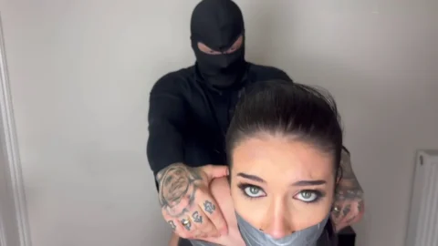 Big Tits Detective Tape Bondage Bedroom Capture