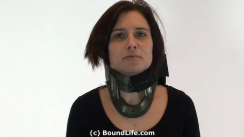Gina Elbow and Wrist Bound with Military Collar