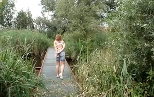 Redhead Hands Bound Steel Collar Open Air Walk
