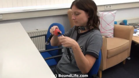 Gina Red Ball Stretching Her Mouth
