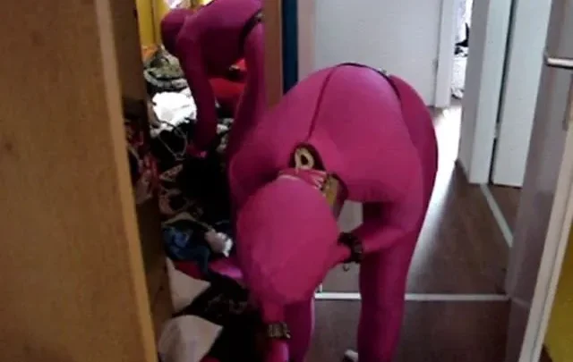 Restricted Posture While Sorting Clothes in Tight Space