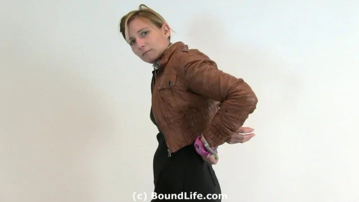 Self Bondage with Police Style Metal Restraints